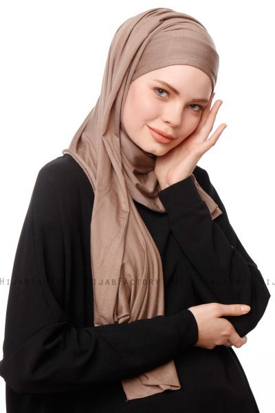 Asya - Mørk Taupe Praktisk Viskos Hijab