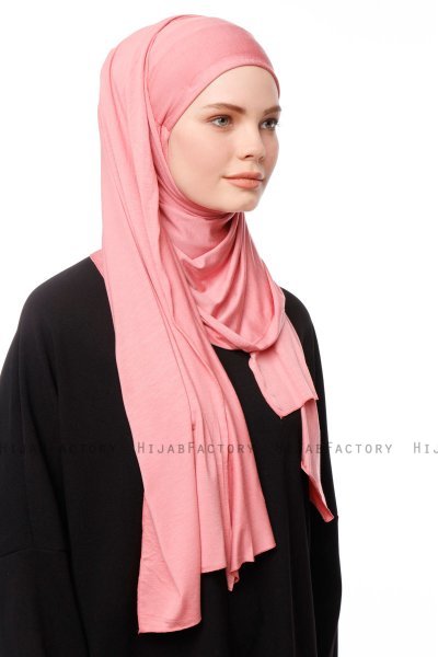 Asya - Mørk Rosa Praktisk Viskos Hijab