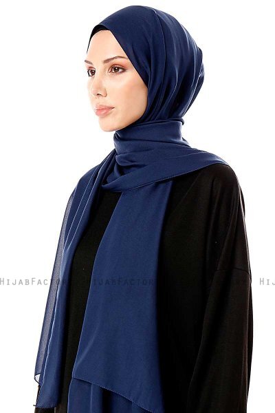 Ayla - Marineblå Chiffon Hijab