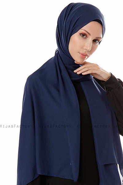 Ayla - Marineblå Chiffon Hijab