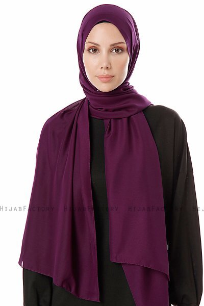 Ayla - Mørk Lilla Chiffon Hijab