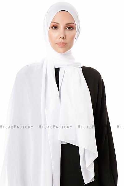 Ayla - Hvit Chiffon Hijab