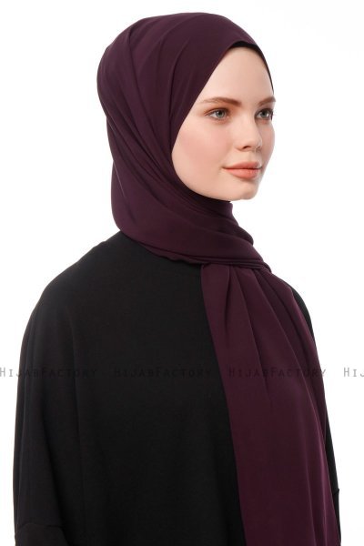 Aylin - Mørk Lilla Medine Silk Hijab - Gülsoy