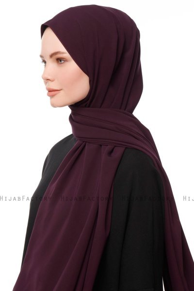 Aylin - Mørk Lilla Medine Silk Hijab - Gülsoy