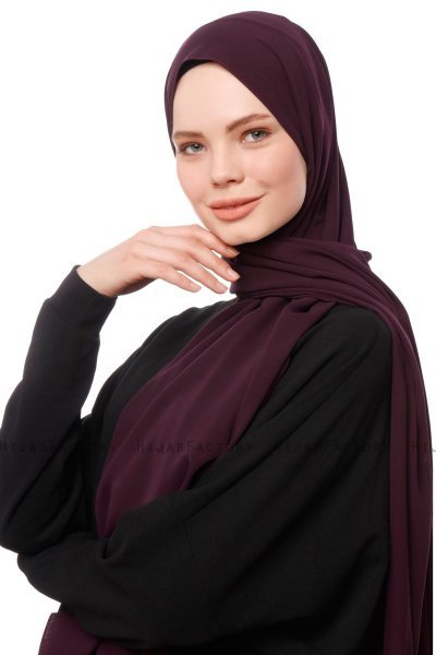 Aylin - Mørk Lilla Medine Silk Hijab - Gülsoy
