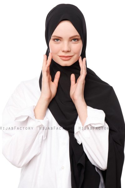 Aylin - Svart Medine Silk Hijab - Gülsoy