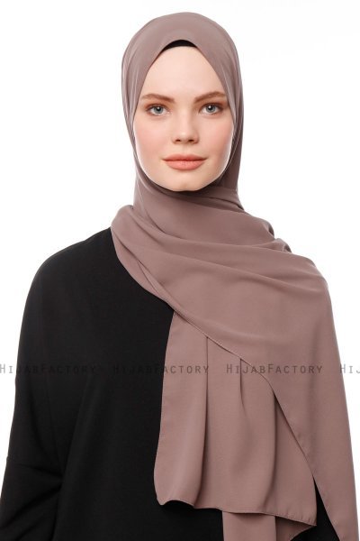 Aylin - Taupe Medine Silk Hijab - Gülsoy