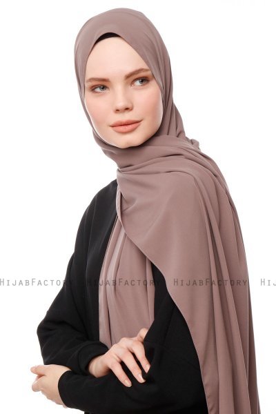 Aylin - Taupe Medine Silk Hijab - Gülsoy