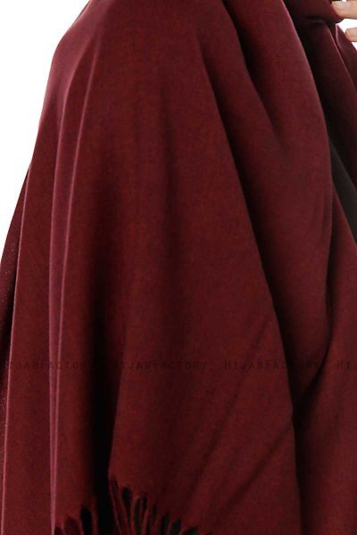 Aysel - Mørk Bordeaux Pashmina Hijab - Gülsoy