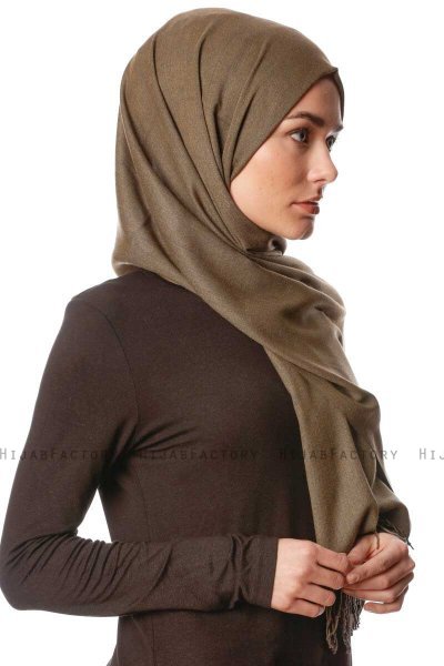 Aysel - Mørk Khaki Pashmina Hijab - Gülsoy