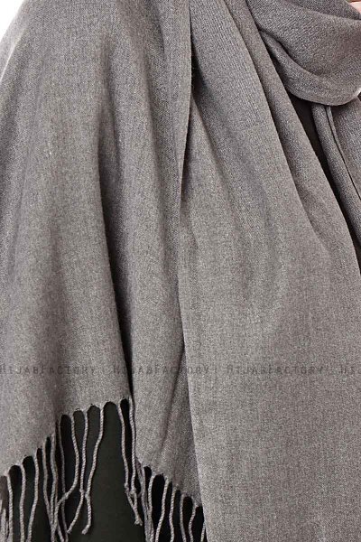 Aysel - Mørk Grå Pashmina Hijab - Gülsoy