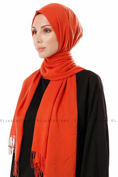 Aysel - Mursteinsrød Pashmina Hijab - Gülsoy
