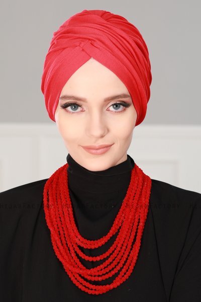 Fiona - Rød Bomull Turban - Ayse Turban
