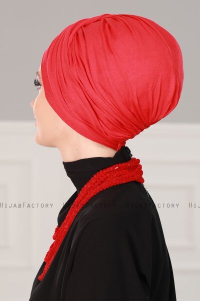 Fiona - Rød Bomull Turban - Ayse Turban