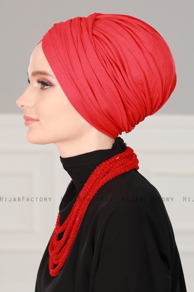 Fiona - Rød Bomull Turban - Ayse Turban