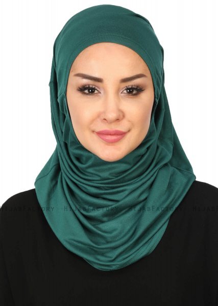 Wilda - Mørk Grønn Bomull Hijab