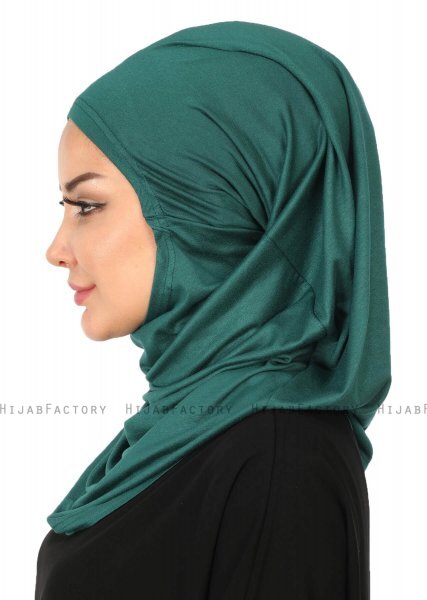 Wilda - Mørk Grønn Bomull Hijab