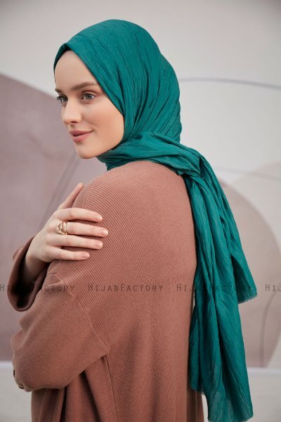 Serap - Mørk Grønn Bamboo Crash Hijab