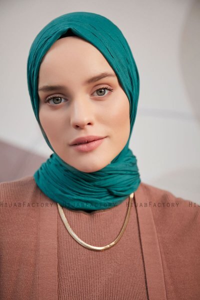 Serap - Mørk Grønn Bamboo Crash Hijab