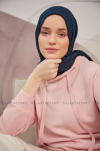 Serap - Marineblå Bamboo Crash Hijab