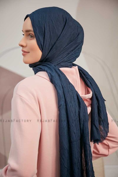 Serap - Marineblå Bamboo Crash Hijab