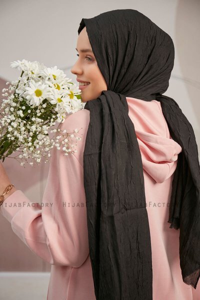 Serap - Svart Bamboo Crash Hijab