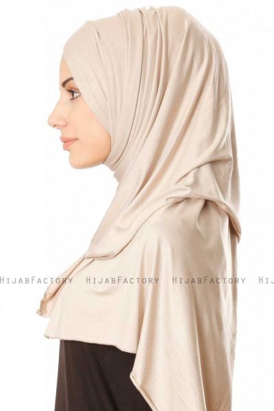 Betul - Lys Taupe 1X Jersey Hijab - Ecardin