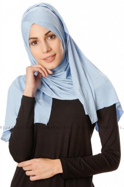 Betul - Lyseblå 1X Jersey Hijab - Ecardin