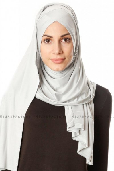 Betul - Lysegrå 1X Jersey Hijab - Ecardin