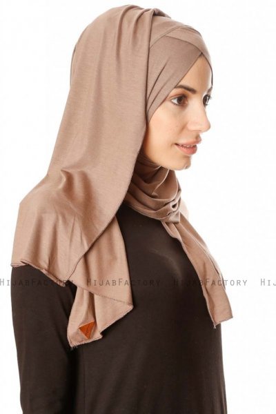 Betul - Mørk Taupe 1X Jersey Hijab - Ecardin