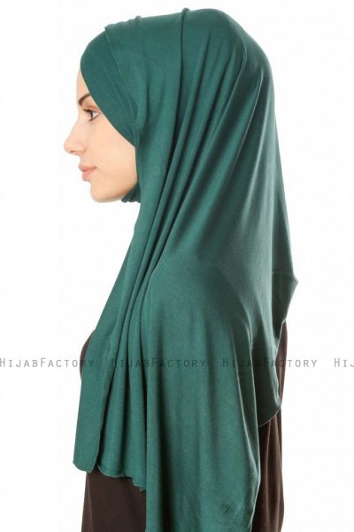 Betul - Mørk Grønn 1X Jersey Hijab - Ecardin
