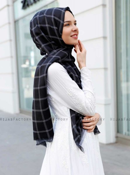 Betulle - Svart Mønstret Hijab - Sal Evi