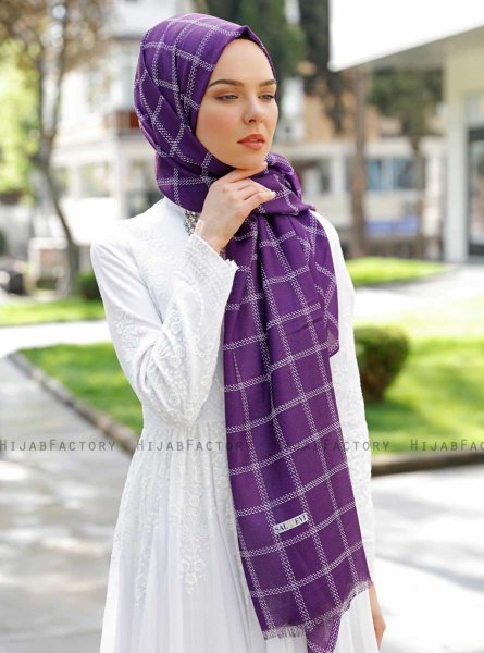 Betulle - Lilla Mønstret Hijab - Sal Evi
