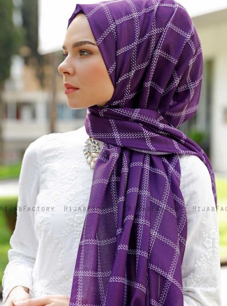 Betulle - Lilla Mønstret Hijab - Sal Evi