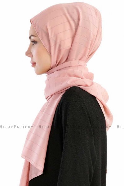 Burcu Gammelrosa Chiffon Hijab Sjal Madame Polo 130031-3