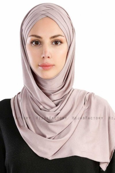 Cansu Stengrå 3X Jersey Hijab Sjal Ecardin 200938-1