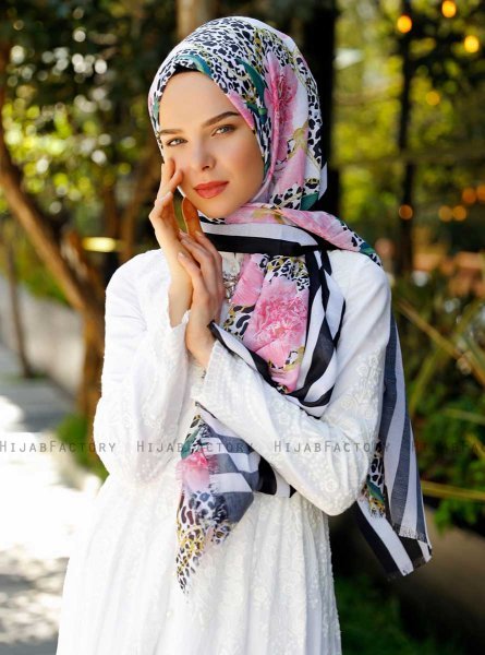 Capella - Rosa Mønstret Hijab - Sal Evi