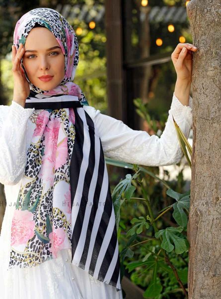 Capella - Rosa Mønstret Hijab - Sal Evi