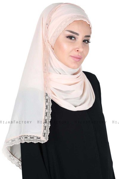 Carin - Beige Praktisk Chiffon Hijab