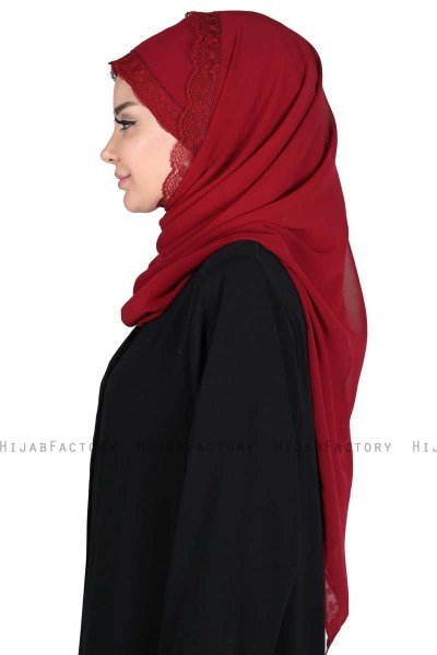 Carin - Bordeaux Praktisk Chiffon Hijab