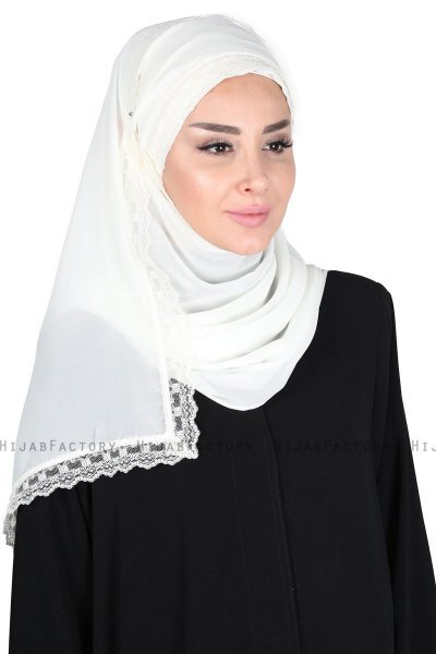 Carin - Creme Praktisk Chiffon Hijab