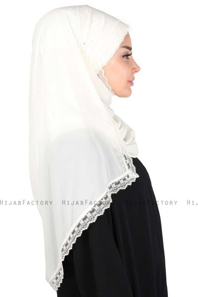 Carin - Creme Praktisk Chiffon Hijab