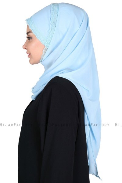 Carin - Lyseblå Praktisk Chiffon Hijab