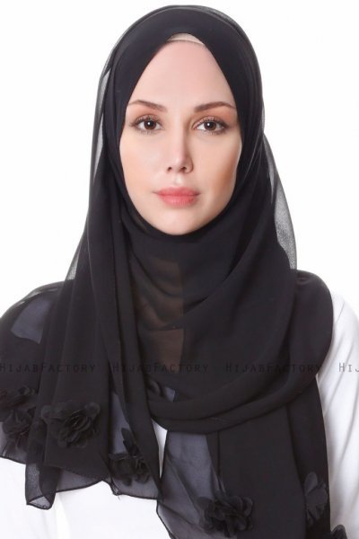 Ceren Svart Chiffon Hijab Sehr-i Sal 400136a