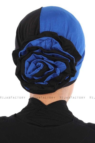 Clara - Blå & Svart Bomull Turban