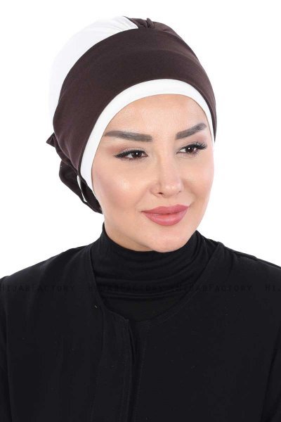 Clara - Brun & Creme Bomull Turban