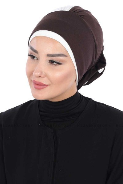 Clara - Brun & Creme Bomull Turban