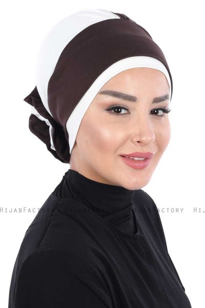 Clara - Brun & Creme Bomull Turban