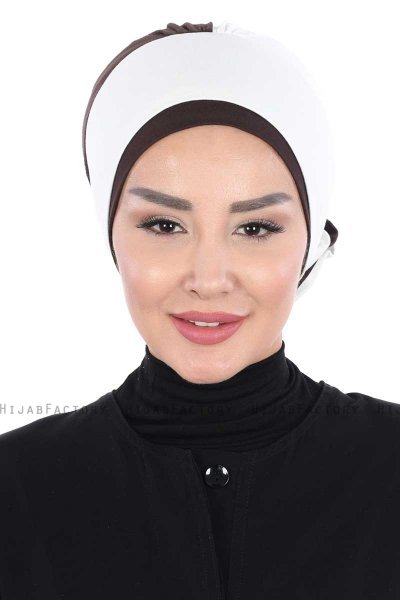 Clara - Creme & Brun Bomull Turban