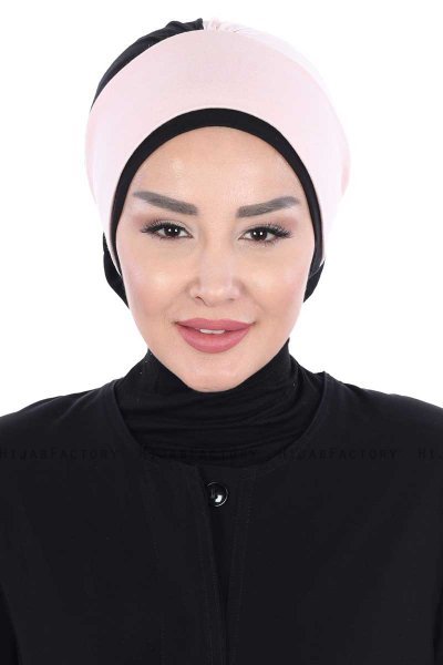 Clara - Gammelrosa & Svart Bomull Turban